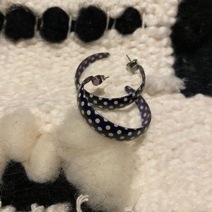 Metal and Enamel Polka Dot Earrings